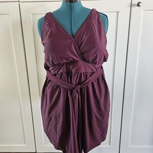 BloomChic Burgundy Belted Swimsuit